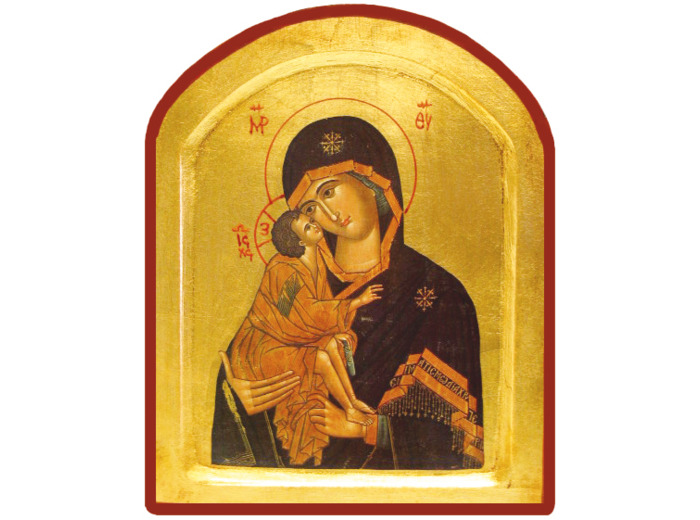 Icône dorée incurvée arrondie 24*30cm - VIERGE VLADIMIR
