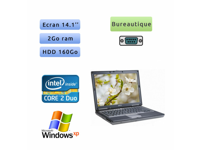 Dell Latitude D630 - Windows XP - C2D 2Go 160Go - 14.1 - Port Serie - Ordinateur Portable PC