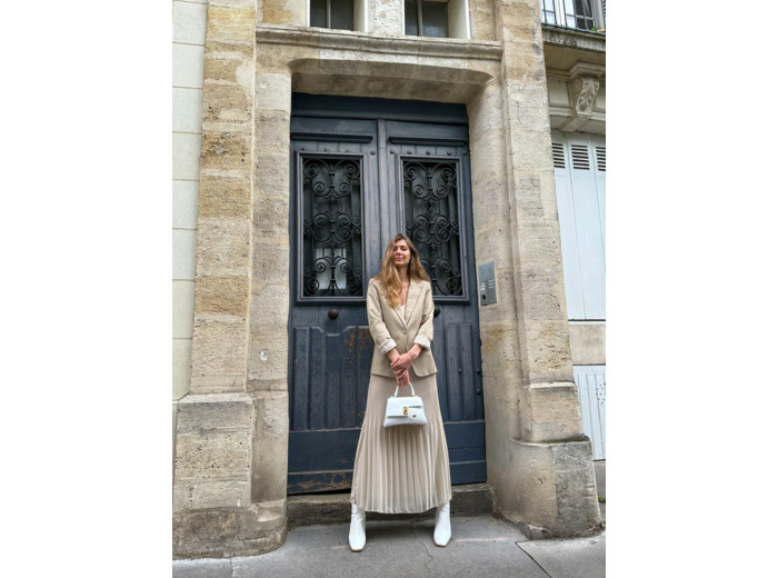 Sac cuir blanc fait main