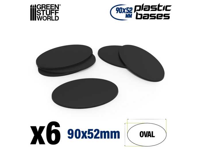 Socles plastiques ovales 90x52mm noir
