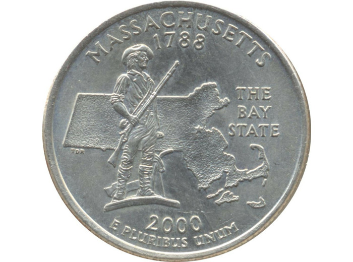 AMERIQUE ( U.S.A ) QUARTER DOLLAR (1/4 DOLLAR) 2000 D MASSACHUSSETTS TTB+