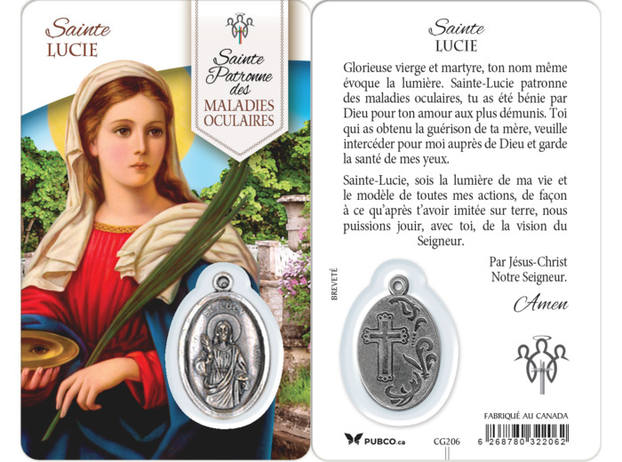 Carte-prière avec insertion ST GUÉRISSEUR - STE LUCIE
