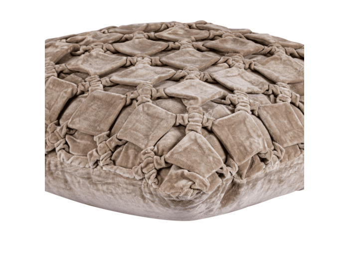 Coussin en velours couleur taupe 60x60cm