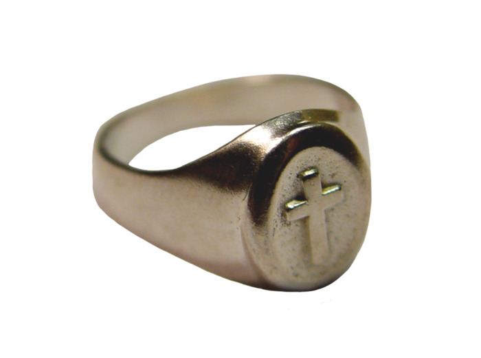 Bague en Plaqué Or Taille 58 - CHEVALIERE CROIX