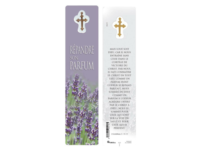 Signet plastifié avec médaille sous sachet- PARFUM DU CHRIST