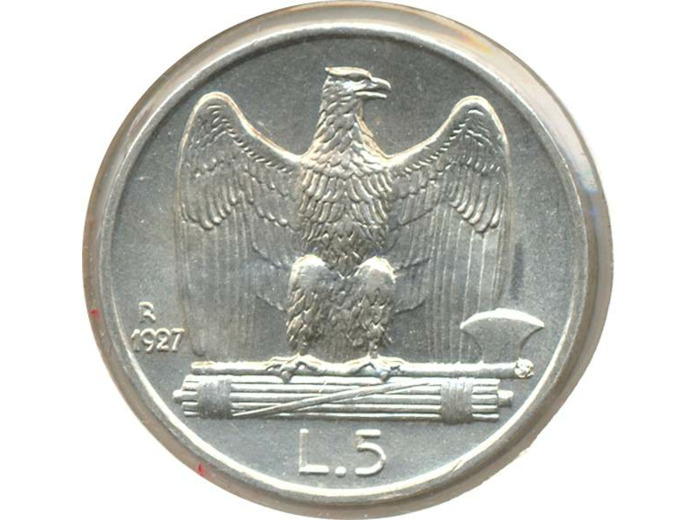 ITALIE 5 LIRE 1927 R SUP/NC (W67.1)