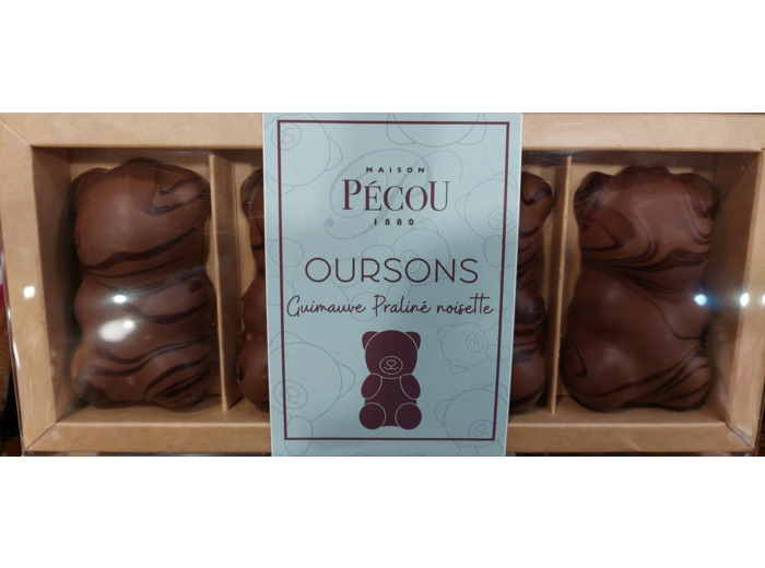 Ourson Guimauve Praliné Chocolat Noir 70%