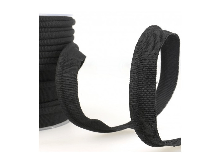 Simple passepoil noir 519 C14 8mm 100%polyester le mètre 519C14