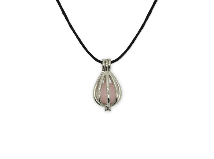 Pendentif cage Quartz Rose