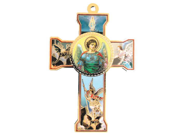 Croix en Bois 10x15cm - ST MICHEL