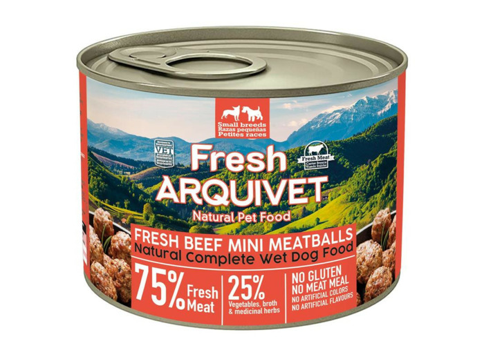 ARQUIVET Mini Boulettes de boeuf avec patate douce et carotte, pour Chiens - 200g