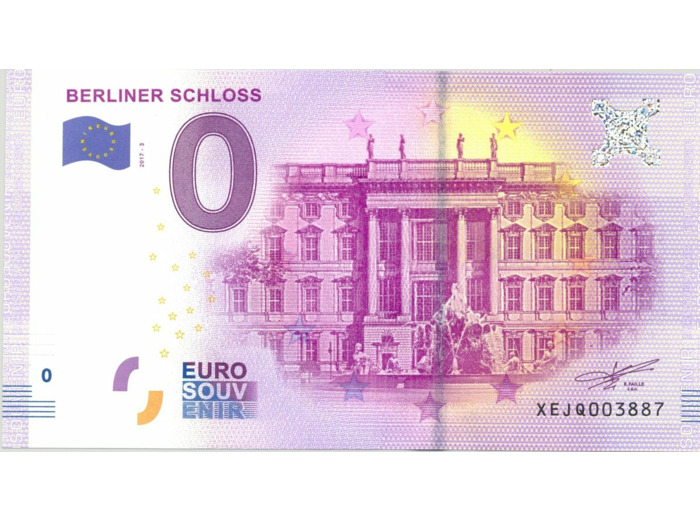 ALLEMAGNE 2017-3 BERLINER SCHLOSS BILLET SOUVENIR 0 EURO TOURISTIQUE NEUF