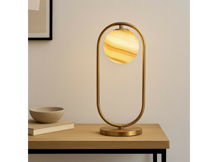 Lampe à Poser Saturne Métal 19x18x49cm