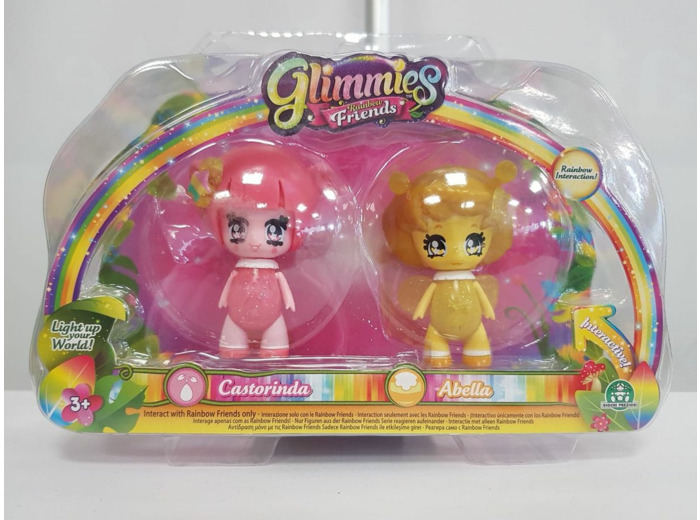 GLIMMIES RAIMBOW FRIENDS CASTORINDA et ABELLA de chez GIOCHI PREZIOSI