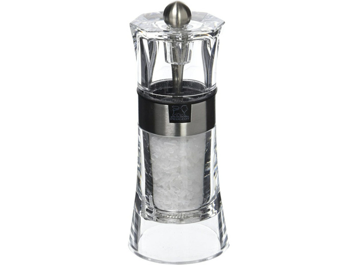 Peugeot OSLO Moulin à Sel - Acrylique Transparent / Inox, 14 cm