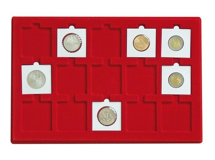 PLATEAU 15 CASES ROUGE 2329-15 POUR ETUIS 50 X 50 mm ou QUADRUM