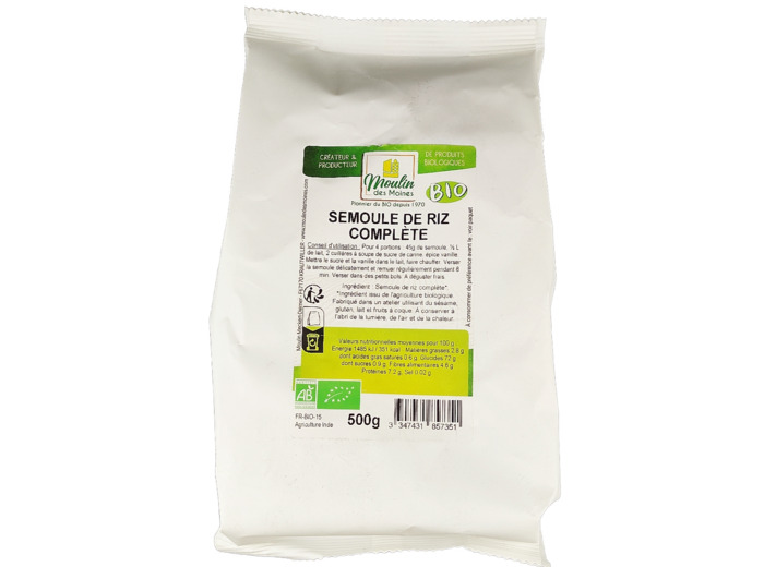 Semoule de Riz Complète 500g Bio