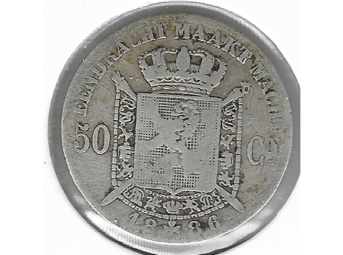 Belgique 50 CENTIMES 1886 FL TB