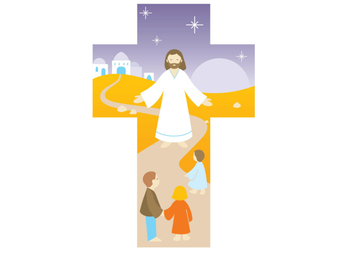 Croix Jésus soir 15x10cm