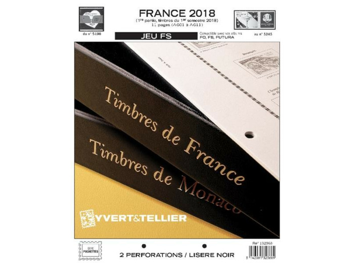 FEUILLE COMPLEMENTAIRE FRANCE 2018 FS 1ere partie (JEUX SANS POCHETTE) YVERT