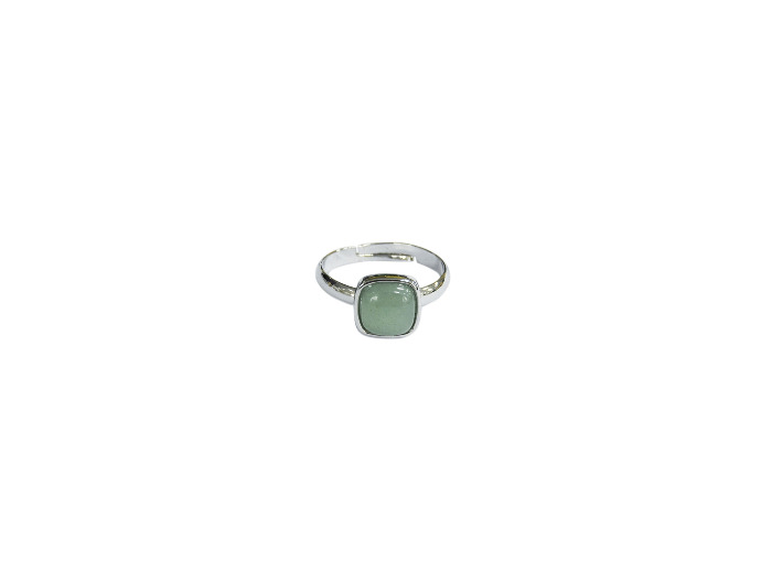 Bague carrée ajustable Aventurine verte