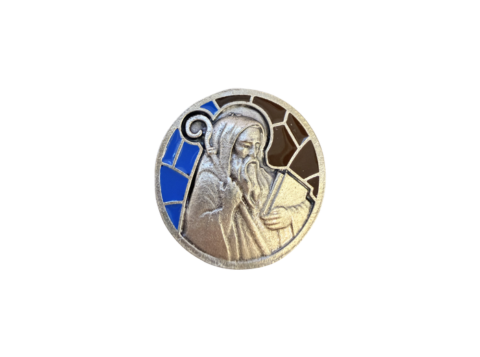Magnet en métal relief 30mm - Bicolore - Saint Benoît
