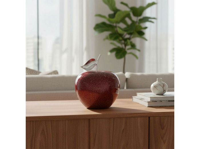 Lampe à Poser Manzana Pomme Rouge verre 35x35x40cm