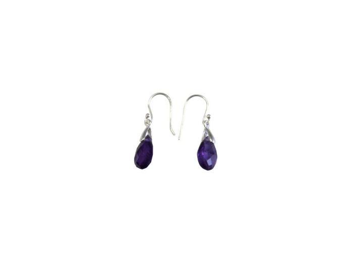 Boucles d'oreilles en Améthyste facettées et  Argent 925