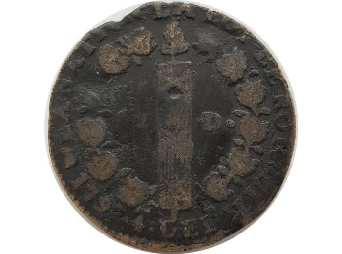 FRANCE 12 DENIERS FRANÇOIS 1792 an 4 T (Nantes) 11gr08 B