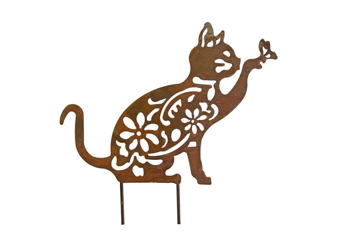 Silhouette déco chat papillon43.18x1x65cm