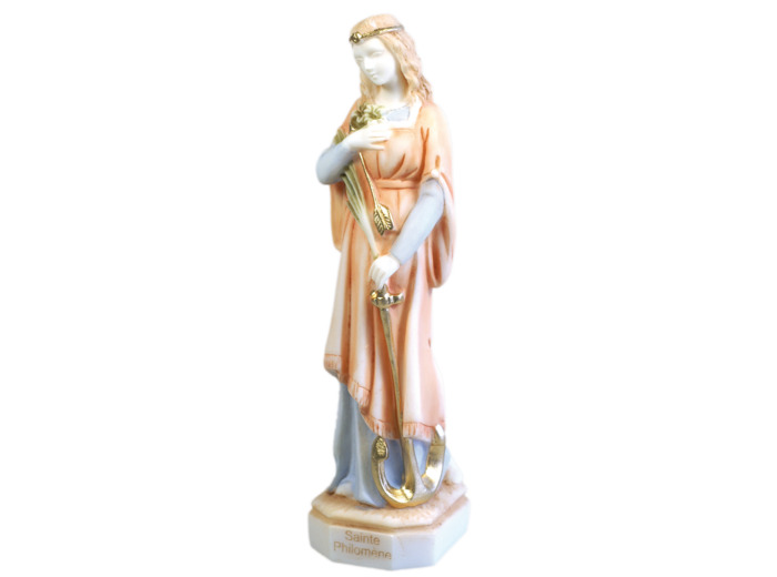Ste Philomène - Statue en albâtre 22cm -Couleur