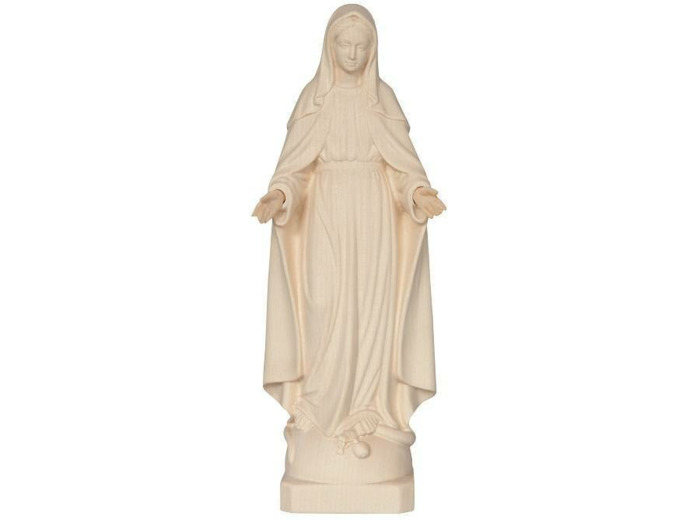 Vierge Miraculeuse en bois 14cm- NATUREL