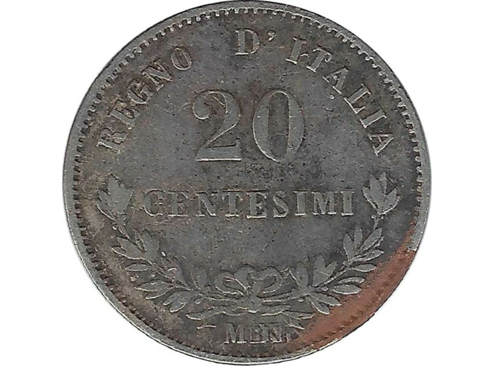 ITALIE 20 CENTESIMI 1863 MBN TB+ N2