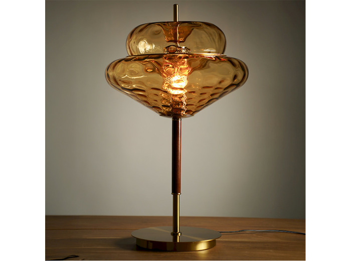 Lampe ambre verre 45x45x65cm