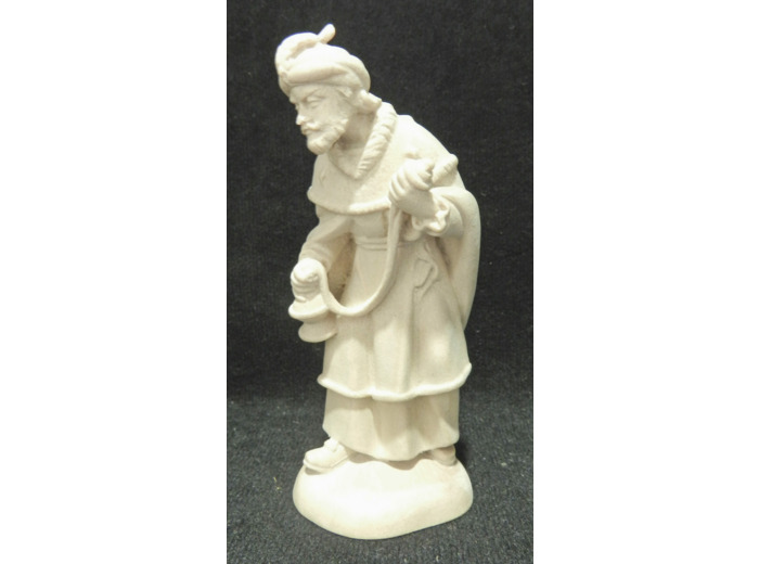 Roi blanc 13 cm bois naturel
