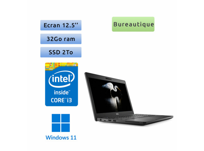 Dell Latitude 5290 - Windows 11 - i3 32Go 2To SSD - 12.5 - Webcam - Ordinateur Portable PC