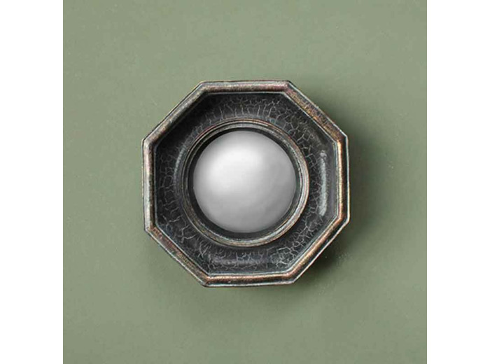 Miroir convexe octogonal noir 18x18cm