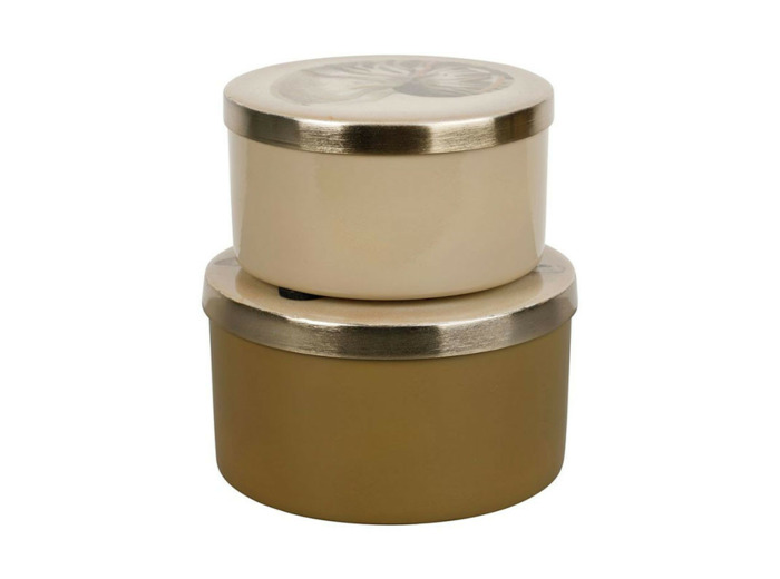 Ensemble 2 boîtes fer gigogne Tortue marron 8x13cm