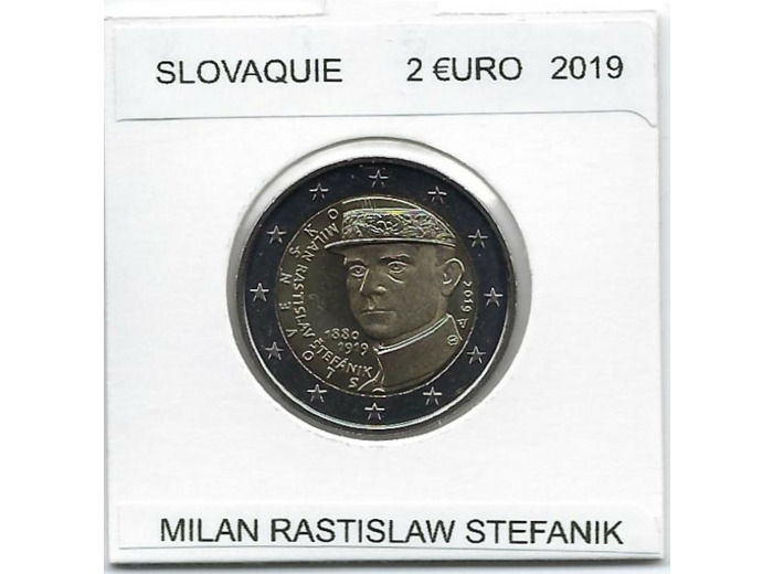 SLOVAQUIE 2019 2 EURO MILAN RASTISLAV STEFANIK UNC