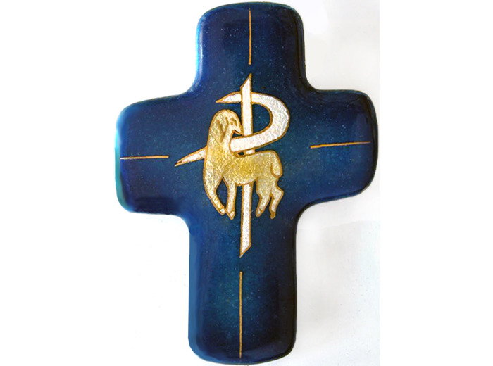 « P » et agneau 11,3X8,3cm - EMAUX DU LIBAN