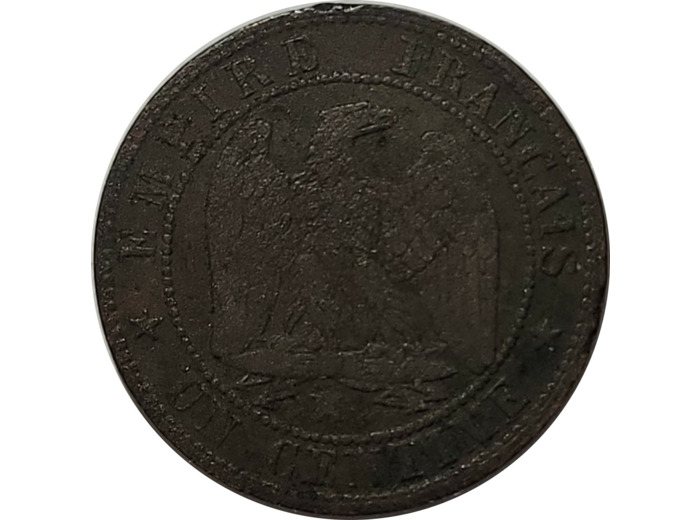 FRANCE 1 CENTIME NAPOLEON III 1855 MA (Marseille) TB (G86)