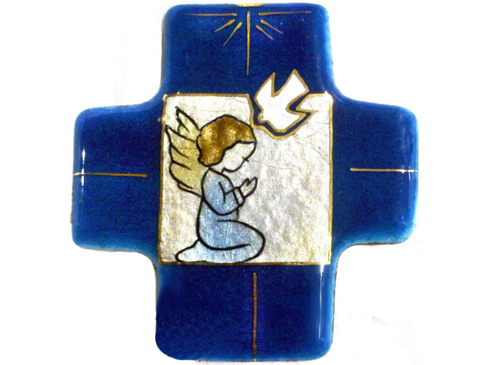 Ange agenouillé 7,7X8cm - EMAUX DU LIBAN