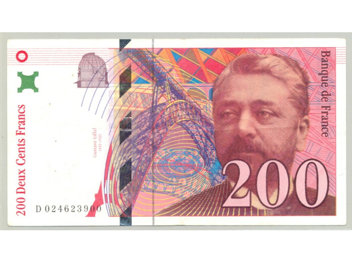 FRANCE 200 FRANCS EIFFEL 1996 Alphabet D 024623900 SUP