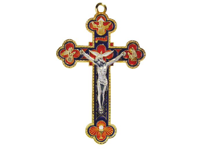Crucifix en Email - 3EME MILLENAIRE - 8X13cm