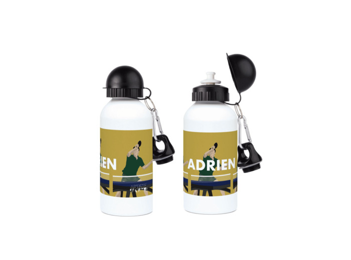 Gourde aluminium Ping Pong "Le pongiste de tennis de table" - personnalisable