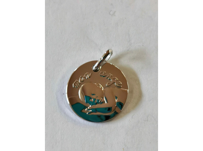Médaille 16mm en Argent 925 - MON ANGE