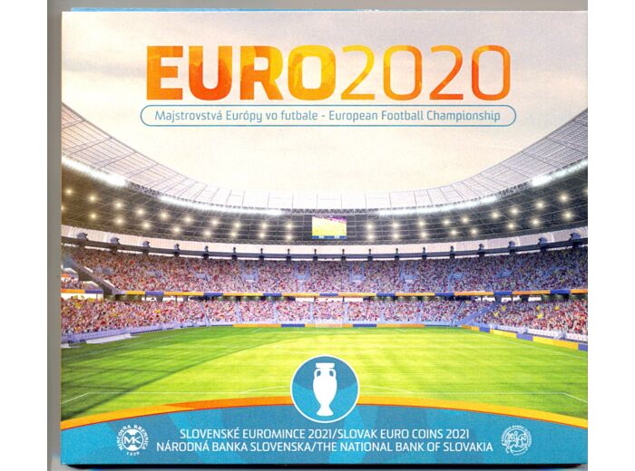 SLOVAQUIE 2020 EUROPEAN FOOTBALL SERIE 8 MONNAIES ET UNE MEDAILLE BU