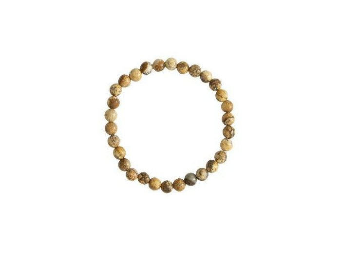 Bracelet en jaspe paysage 6 mm