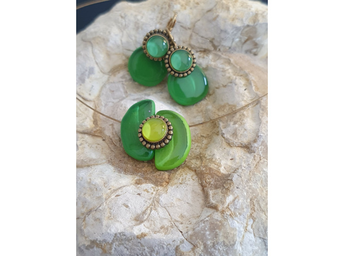 COLLIER PETIT SOLEIL VERT