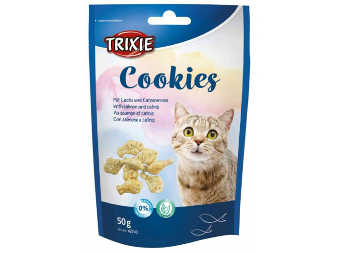 Friandises Cookies au saumon et catnip - 50g